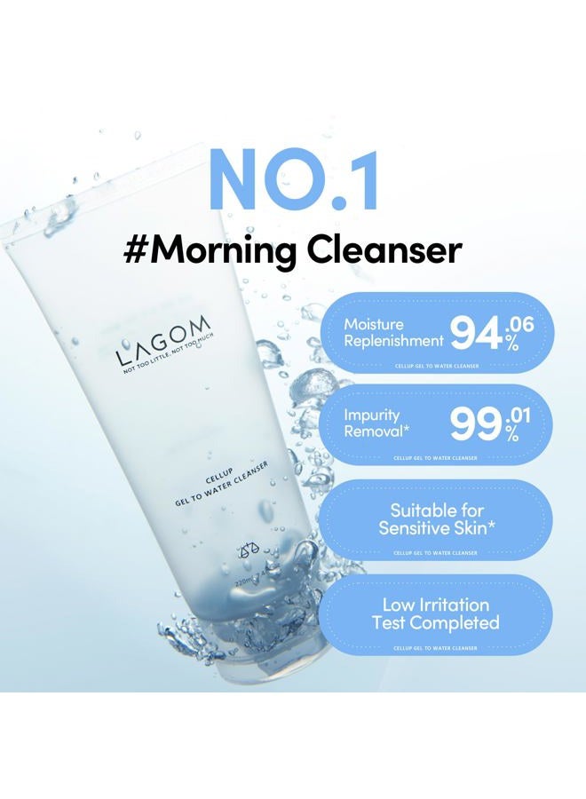LAGOM Cellup Gel To Water Cleanser, Gentle Morning Face Wash with Hydrating Aqualicia, Non-Foaming Jelly Texture for Daily Use, low-irritation,K-Skincare 5.74 Fl Oz - Image 3