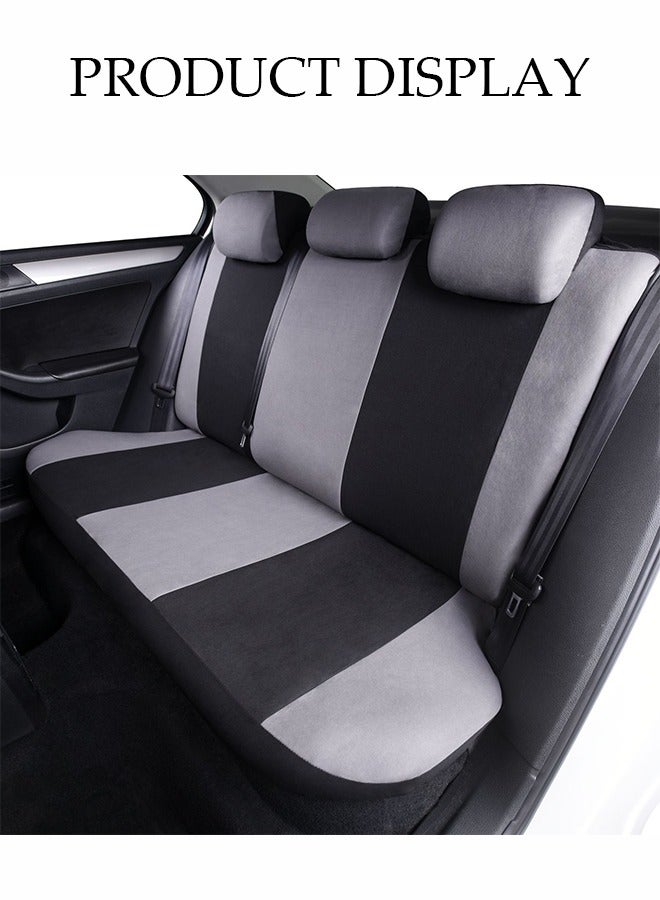 DUNISO Nine-Piece Set Of Five-Passenger Car Seat Covers, Front And Rear Split Bench Seat Protection, Universal Gray Flat Fabric Cover, Easy To Install, Front Seat Cover With Matching Rear Seat Cover, Car Seat Covers - Image 5
