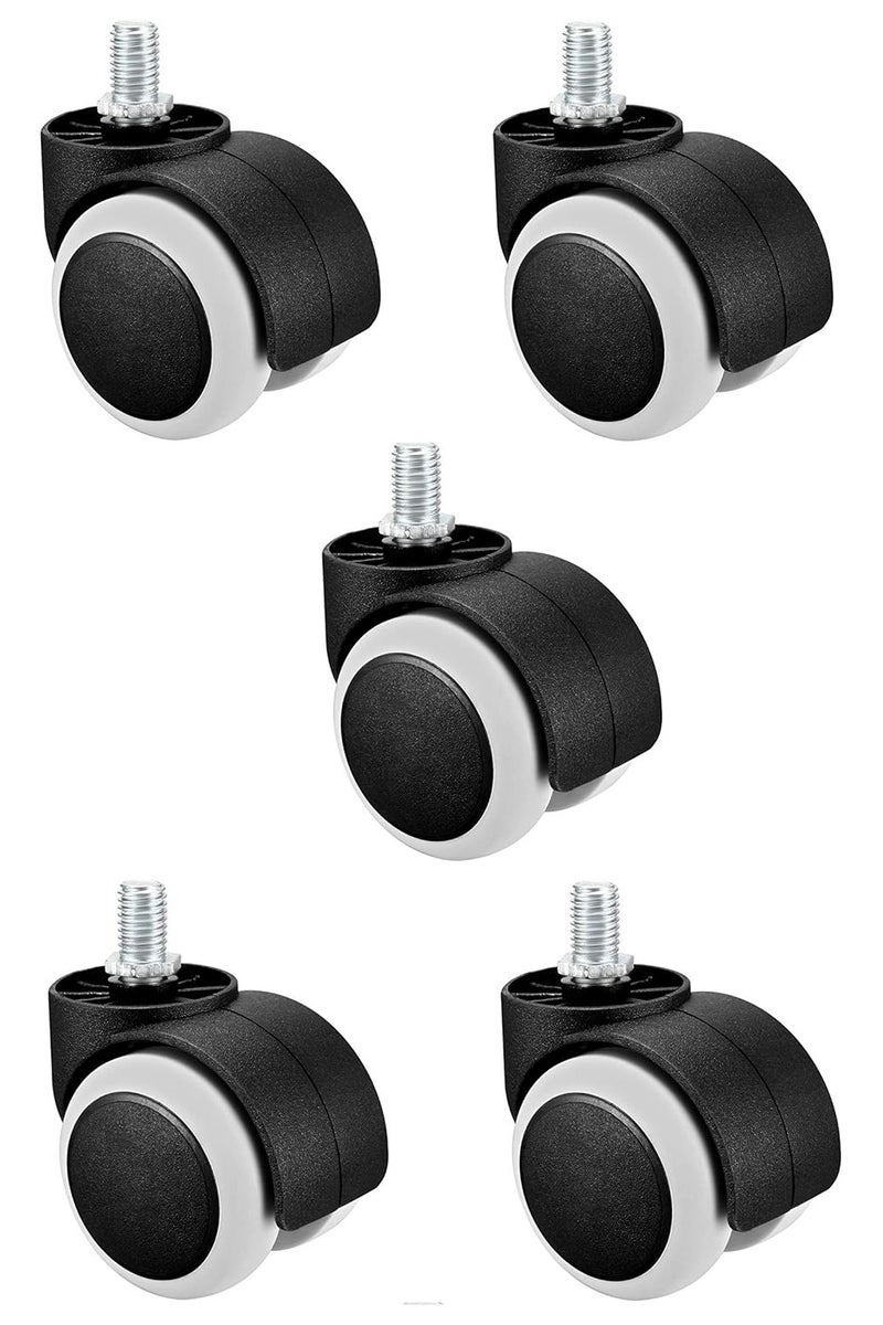 Generic Set of 5 Replacement Office Chair Wheels – Heavy Duty Swivel Caster Wheels for Desk Chairs – Universal Fit, Smooth & Quiet Rolling - Image 1