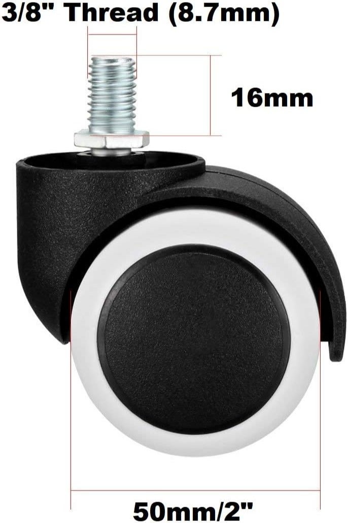 Generic Set of 5 Replacement Office Chair Wheels – Heavy Duty Swivel Caster Wheels for Desk Chairs – Universal Fit, Smooth & Quiet Rolling - Image 3