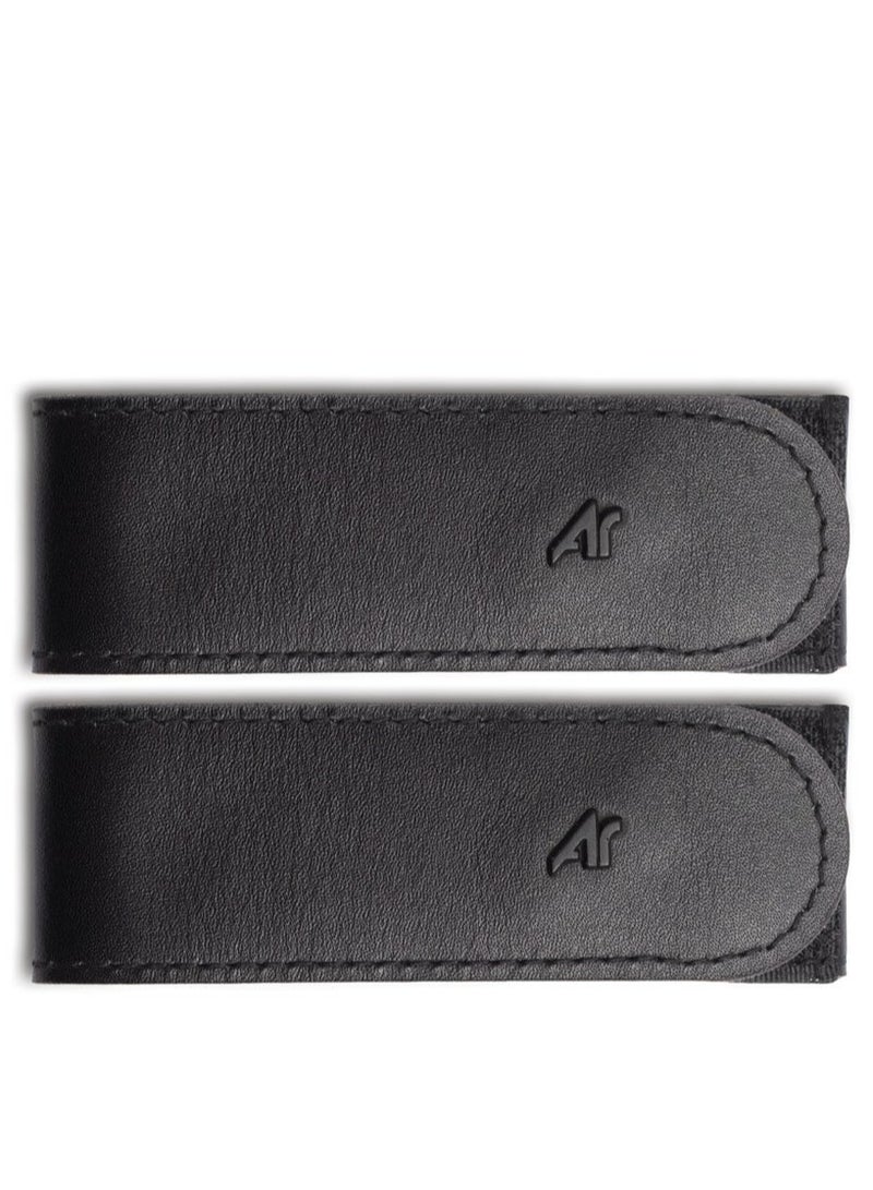 Ar supply Ar Comfort Belt X2 by Arij Bags | Genuine Leather No Buckle Belt, Pants Waist Adjuster, Velcro Closure (Black) - Image 1