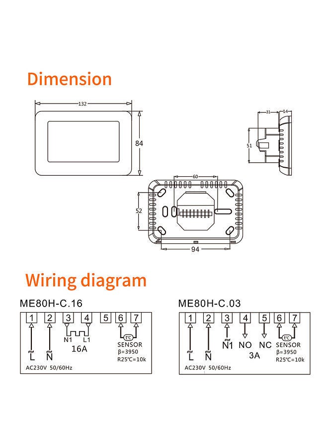 Generic Smart Thermostat Temperature Controller for Water Heating LCD Display Touch Screen Week Programmable Underfloor Heating Thermostats for Home School Office Hotel  - Image 3