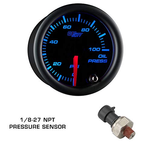 GLOWSHIFT حزمة عدادات جلو شيفت متوافقة مع سوبارو إمبريزا WRX STI 2002-2007 - 7 ألوان مظللة 30 PSI ضغط/فراغ، 100 PSI ضغط زيت و300 فهرنهايت درجة حرارة زيت - بديل ساعة ثلاثي لعدادات لوحة القيادة - Image 4