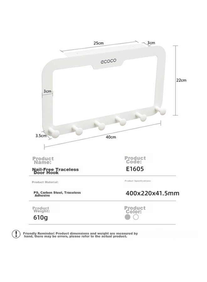 Ecoco Italian Cocoa Ecoco Door Hook, No Installation Or Drilling Required, No Trace, Towel Hook, Bathroom Clothes Rack, Clothes Hook, U-e1605 - Image 2
