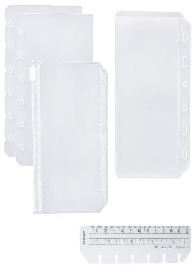 Moterm 2 PCs Page Lifter(Transparent Separator), 1 PC Bookmark Ruler, 1 PC PVC Storage Card Holder and 1 PC Zipper Bag for A7 Planner - Image 1