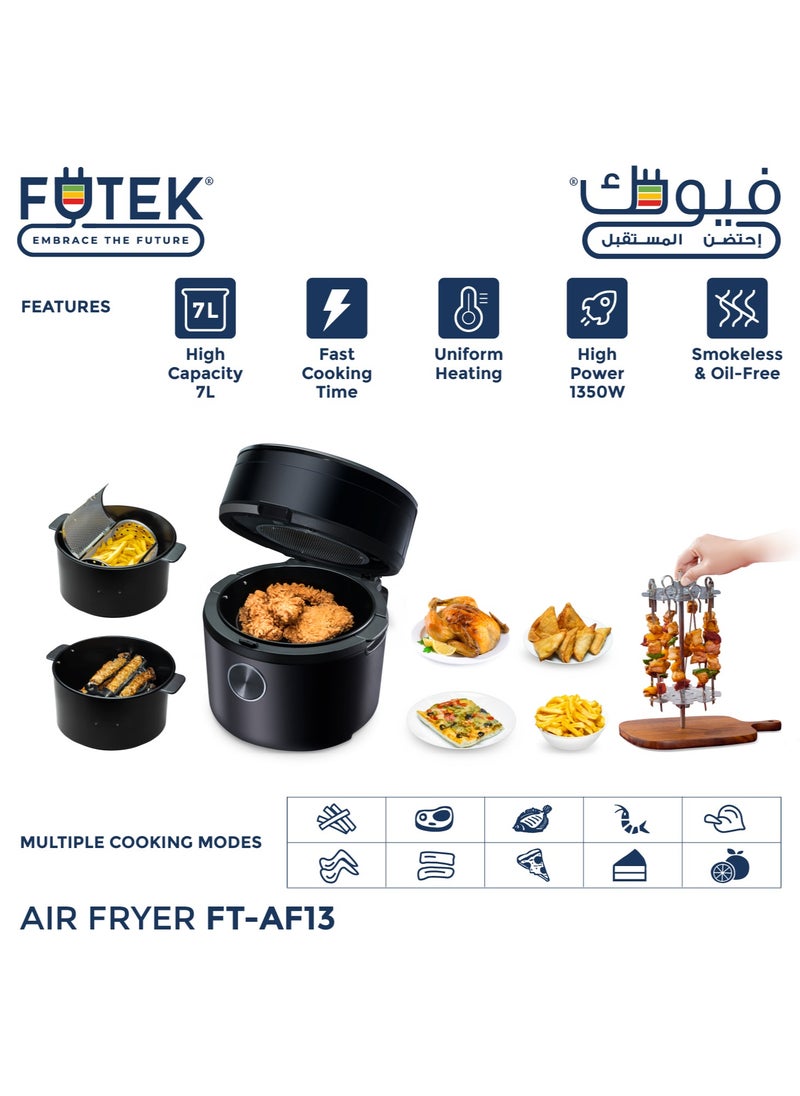 Digital 10-in-1 Multifunction Air Fryer With 7L Capacity With Rapid Hot Air Circulation For Frying, Grilling, Broiling, Roasting, and Baking