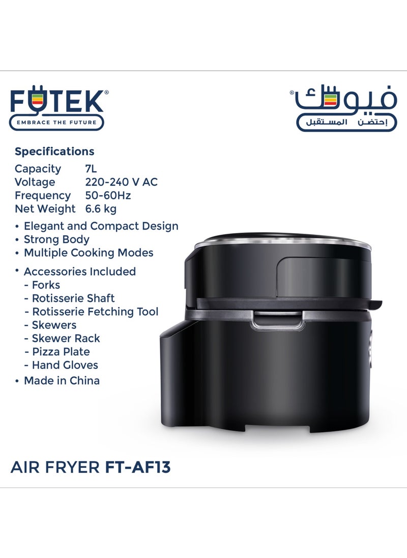 Digital 10-in-1 Multifunction Air Fryer With 7L Capacity With Rapid Hot Air Circulation For Frying, Grilling, Broiling, Roasting, and Baking