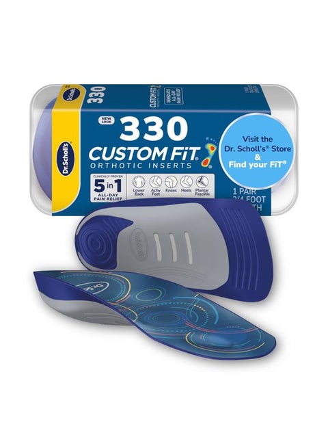Custom Fit Orthotics 3/4 Length Arch Support Shoe Inserts - Plantar Fasciitis Relief Insoles for Men and Women, Immediate All-Day Total Lower Body Pain Relief, FSA HSA Eligible, CF330