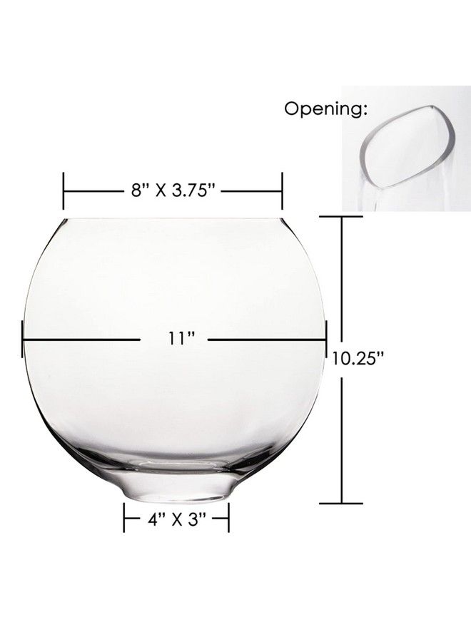CYS EXCEL Glass Moon Vase Oval Bowl (H:10.25" L:11") ; Multiple Size Choices Round Flower Vase Centerpiece ; Plant Terrarium Bowl Vase - Image 4
