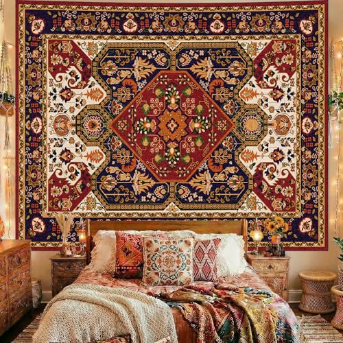 Apdidl Boho Hippie Wall Tapestry for Bedroom Aesthetic Mandala Indian Bohemian Tapestries Art Decor Vintage Orange Floral Cool Vertical Wall Hanging for Living Room Dorm 51 X 60 - Image 3