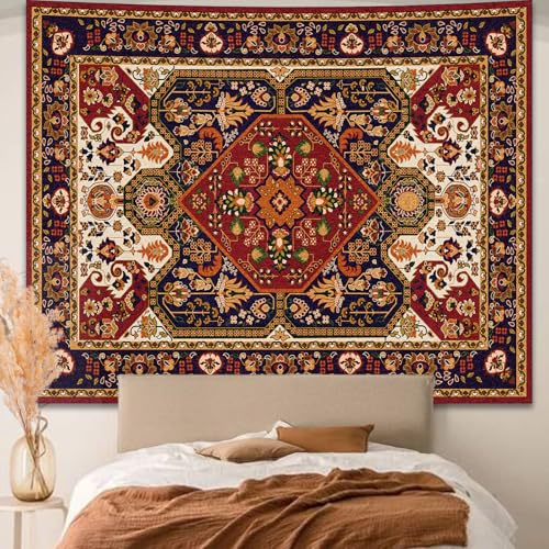 Apdidl Boho Hippie Wall Tapestry for Bedroom Aesthetic Mandala Indian Bohemian Tapestries Art Decor Vintage Orange Floral Cool Vertical Wall Hanging for Living Room Dorm 51 X 60 - Image 1