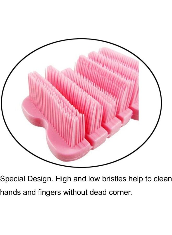 JINCH Nail Scrubber Brush Kids, Hands Finger Nails Scrub Scrubbing Cleaning Washing Brushes with Soft Bristle for Baby Toddler and Children, Animal Style and 2 Colours Choice (Pink)  - Image 5