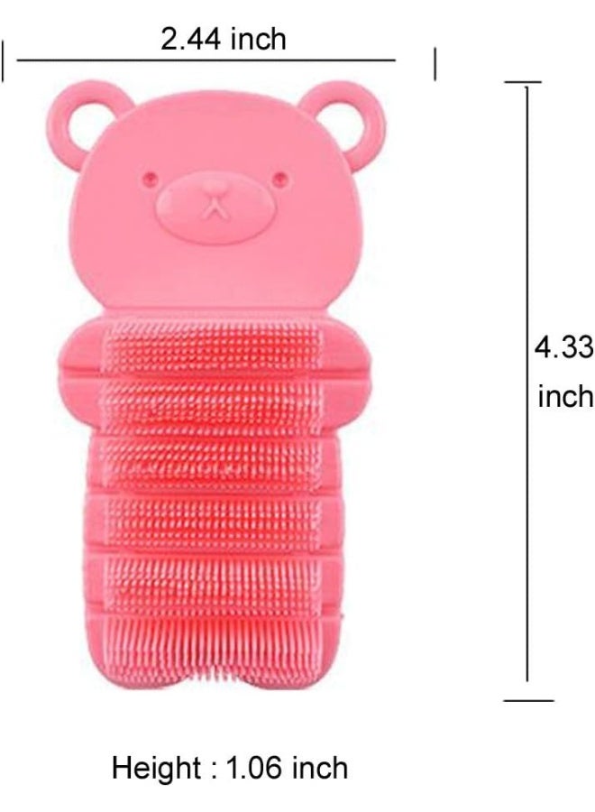 JINCH Nail Scrubber Brush Kids, Hands Finger Nails Scrub Scrubbing Cleaning Washing Brushes with Soft Bristle for Baby Toddler and Children, Animal Style and 2 Colours Choice (Pink)  - Image 3