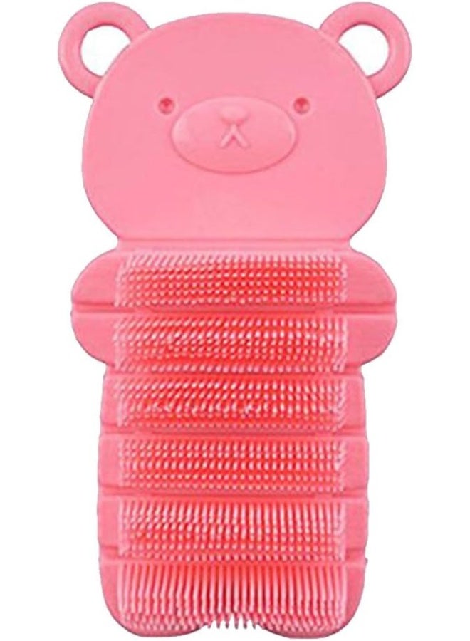JINCH Nail Scrubber Brush Kids, Hands Finger Nails Scrub Scrubbing Cleaning Washing Brushes with Soft Bristle for Baby Toddler and Children, Animal Style and 2 Colours Choice (Pink)  - Image 1