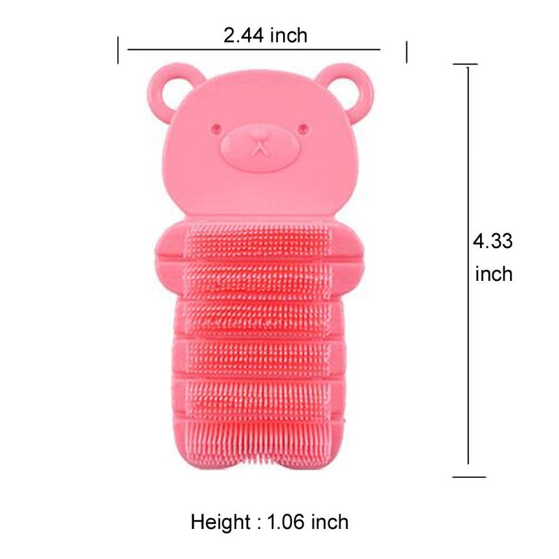 JINCH Nail Scrubber Brush Kids, Finger Nails Scrub Scrubbing Cleaning Brushes with Soft Bristle for Baby Children, Cute Animal Style and 2 Colors Choice (Pink) - Image 3