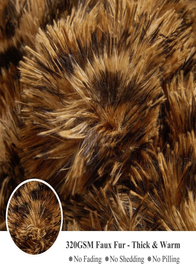 XeGe Cheetah Print Fluffy Faux Fur Duvet Cover Set, 2 Pieces Soft Plush Shaggy Farmhouse Fuzzy Bedding Set(1 Faux Fur Leopard Print Comforter Cover + 1 Furry Pillowcase), Zipper Closure(Twin, Brown) - Image 5