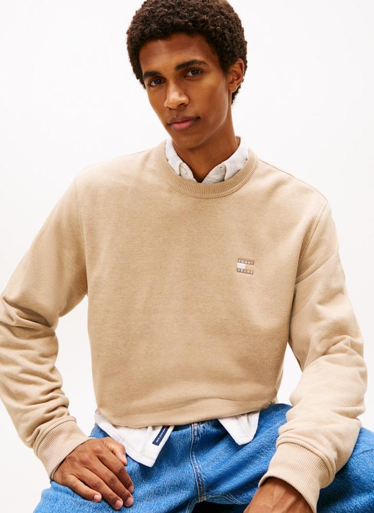 TOMMY JEANS Tommy Badge Terry Crew Neck Sweatshirt - Image 3