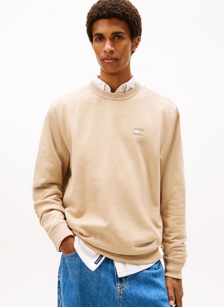 TOMMY JEANS Tommy Badge Terry Crew Neck Sweatshirt - Image 1