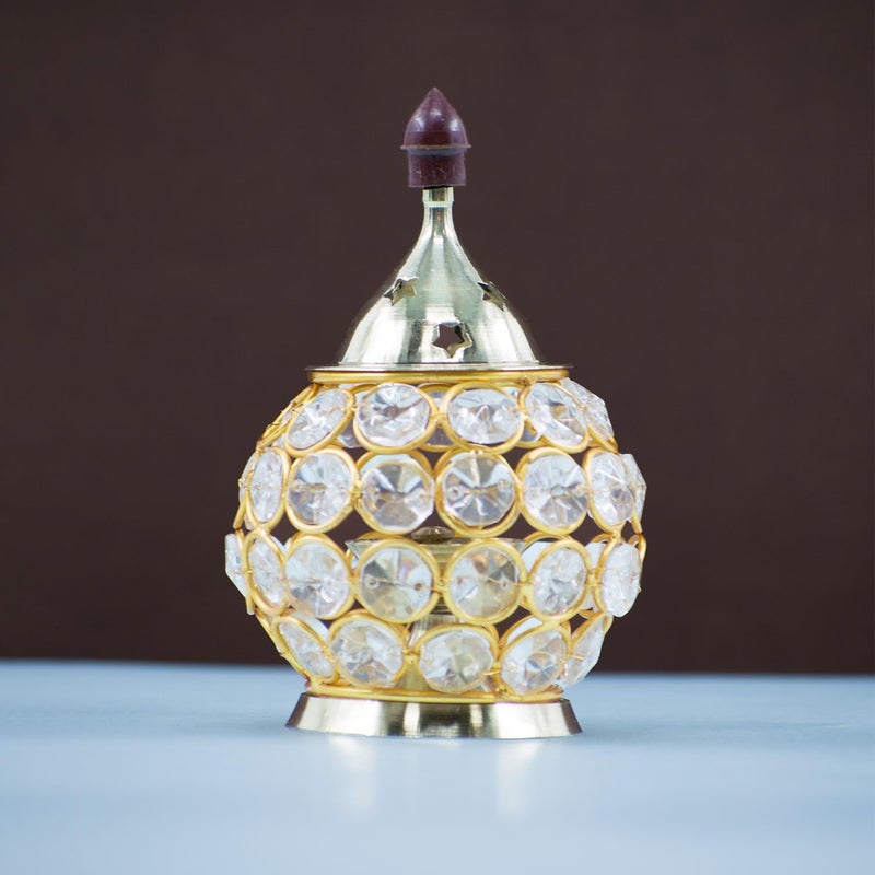 Puja N Pujari Puja N Pujari Brass Akhand Jyothi Diya Gold  - Image 1