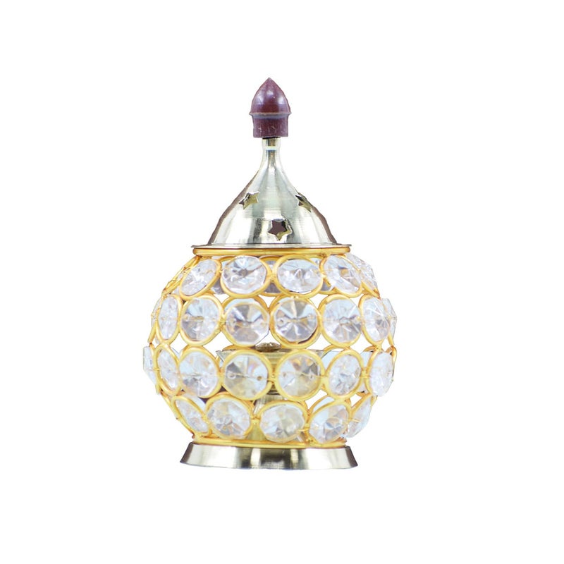 Puja N Pujari Puja N Pujari Brass Akhand Jyothi Diya Gold  - Image 2