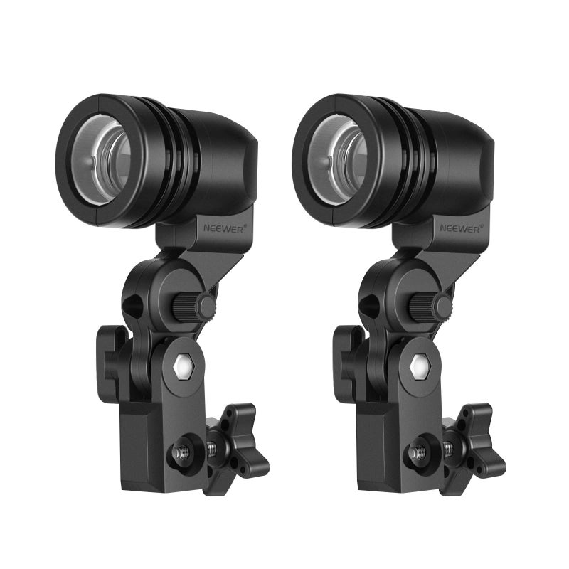 NEEWER E27 Lamp Holder with Light Stand Mount Umbrella Holder, Photography Studio AC Socket for Lamp Bulb Light Stand, 2 Packs - Image 1