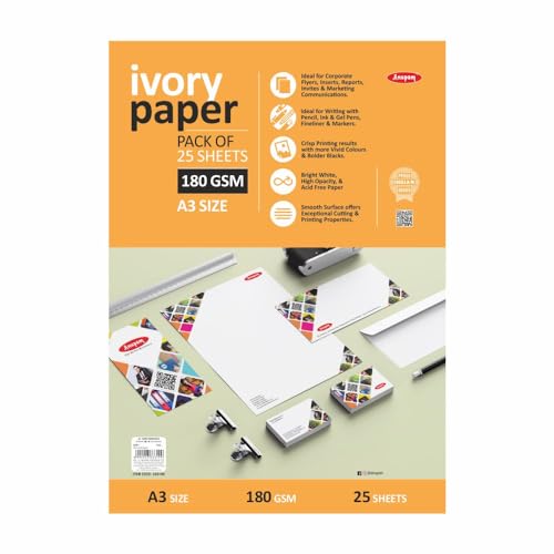 Anupam Ivory Paper - Acid Free - 25 Loose Sheets - 180 GSM - A3 - Art,Craft, Painting and project work - Image 5