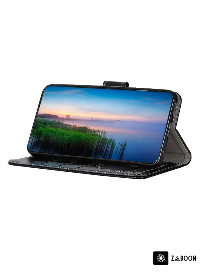 Zaboon Protective Case For OPPO Realme C35 / Realme Narzo 50A Prime Retro Crazy Horse Texture Leather - Image 5