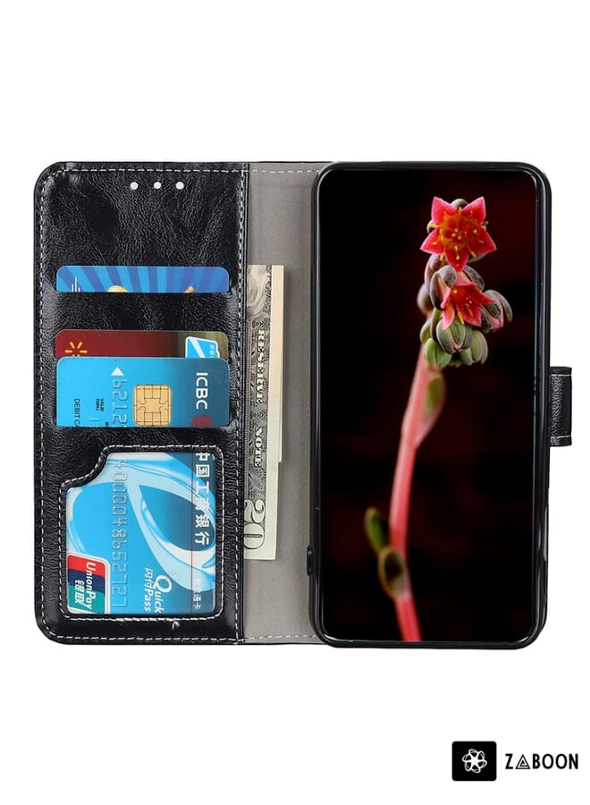 Zaboon Protective Case For OPPO Realme C35 / Realme Narzo 50A Prime Retro Crazy Horse Texture Leather - Image 4