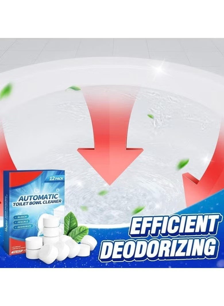 Toilet Bowl Cleaner Tablets, Automatic Toilet Bowl Cleaners with Bleach, Durable Toilet Tank Cleaners with Sustained-Release Technology, Household Toilet Cleaners with Easy Operation - 12 PACK - Image 5