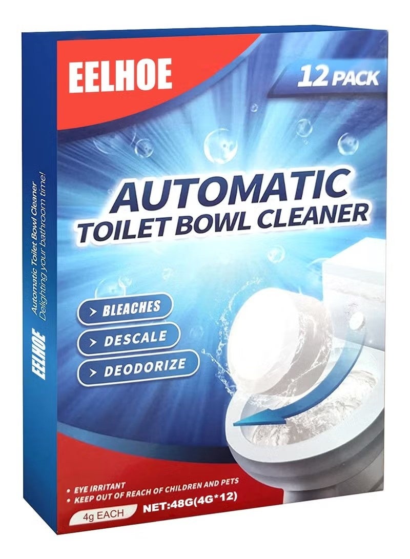 Toilet Bowl Cleaner Tablets, Automatic Toilet Bowl Cleaners with Bleach, Durable Toilet Tank Cleaners with Sustained-Release Technology, Household Toilet Cleaners with Easy Operation - 12 PACK - Image 1