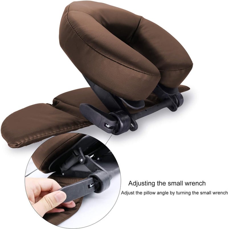 TRENDBOX Face Down Tabletop Massage Kit Adjustable Headrest Pillow - Dark Brown - Image 4