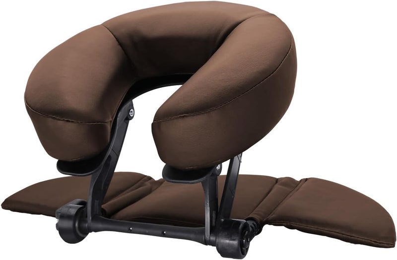 TRENDBOX Face Down Tabletop Massage Kit Adjustable Headrest Pillow - Dark Brown - Image 1