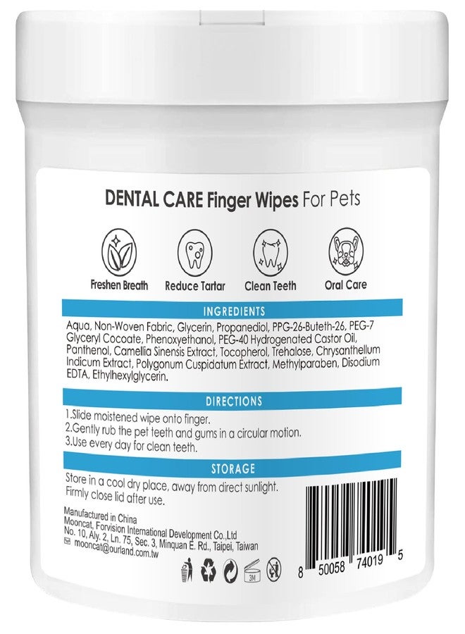 Mooncat Dental Finger Wipes for Dogs & Cats - Easy Teeth Cleaning to Remove Plaque, Tartar & Freshen Bad Breath - Gentle Tooth Wipes for Puppy & Kitten Care - 40 Counts - Image 2