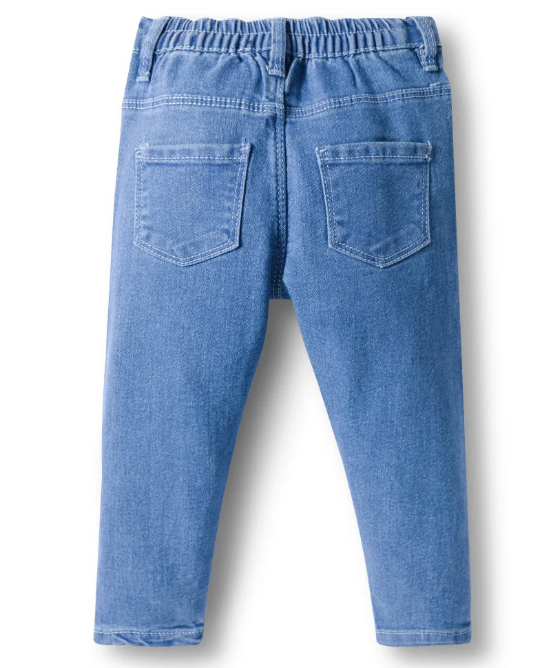 Babyhug Babyhug Cotton Denim Full Length Washed Jean With Stretch - Blue