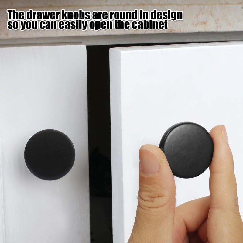 Black Minimalist 3pcs Cabinet Drawer Pulls Vanity Hardware - Image 2