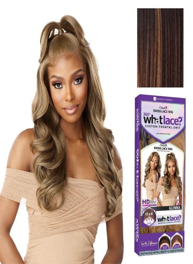 Sensationnel What Lace 13X6 Wigs - Glenna Lacefrontal Hand Tied Glueless Synthetic With Natural Density Preplucked Hairline (BALAYAGECHOCOLATE) - Image 1