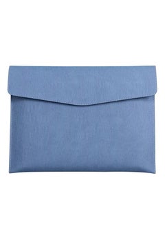 MileMelo Files Wallets, A4 Popper Wallet Leather File Document Folder Paper Storage Bag Portable Document Organizer Waterproof for Travel Meeting Business Office Blue  - Image 1