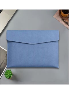 MileMelo Files Wallets, A4 Popper Wallet Leather File Document Folder Paper Storage Bag Portable Document Organizer Waterproof for Travel Meeting Business Office Blue  - Image 4