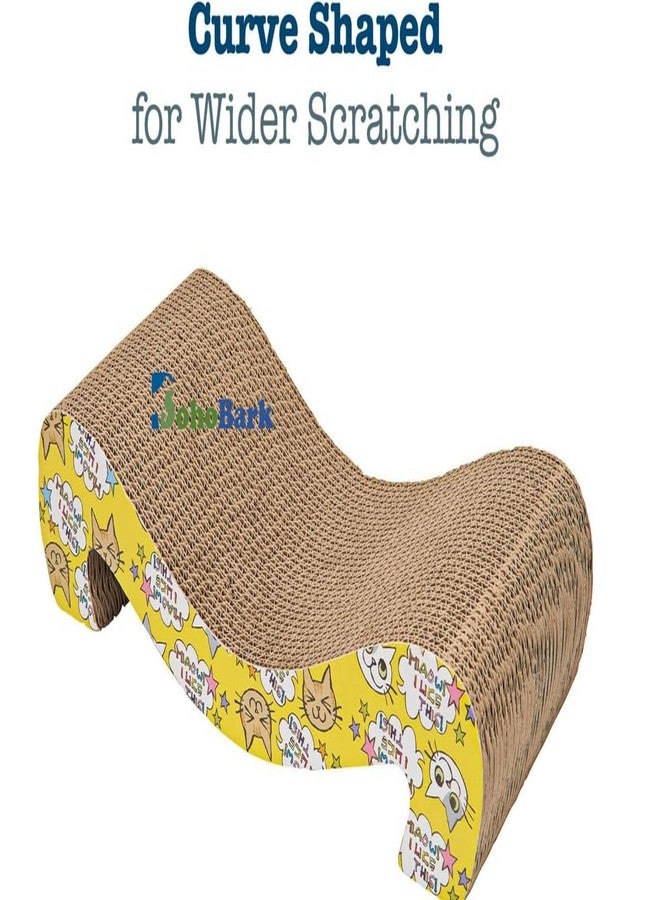 BohoBark Cat Scratcher, Cat Cardboard Bed, Cat Sofa for Indoor Cats, Scratching Lounger, Couch with Catnip, Recycle Corrugated Large Lounge Pack of 1 - Image 3