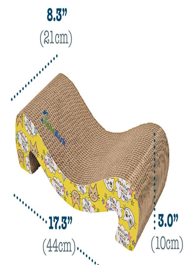 BohoBark Cat Scratcher, Cat Cardboard Bed, Cat Sofa for Indoor Cats, Scratching Lounger, Couch with Catnip, Recycle Corrugated Large Lounge Pack of 1 - Image 2