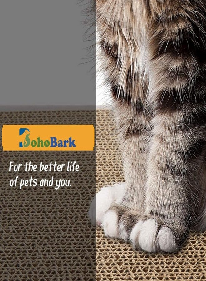 BohoBark Cat Scratcher, Cat Cardboard Bed, Cat Sofa for Indoor Cats, Scratching Lounger, Couch with Catnip, Recycle Corrugated Large Lounge Pack of 1 - Image 4