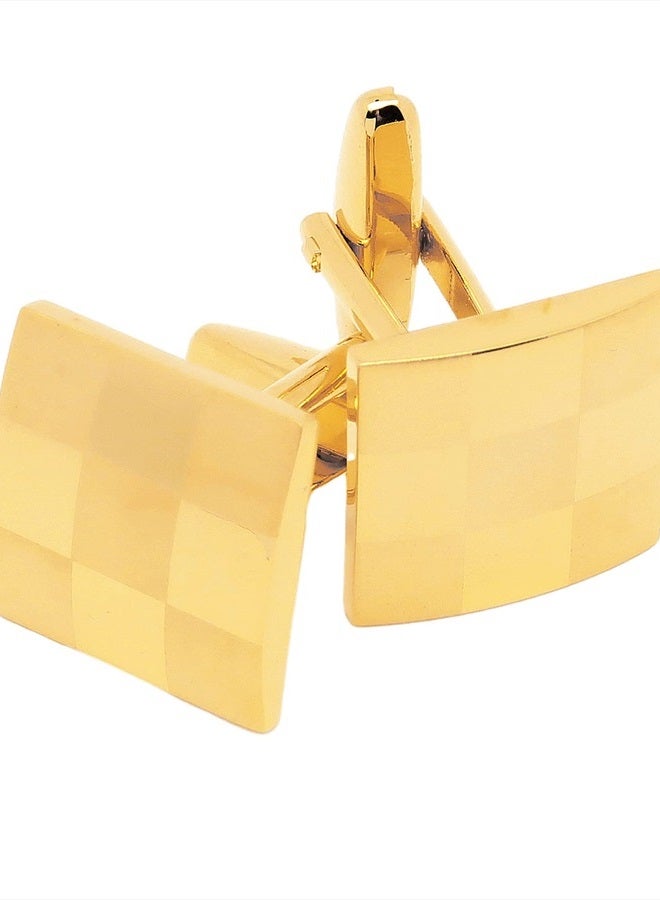 Jonwo Square Pattern Cufflinks for Men Silver and Gold Plated Men's Cuff Link Set for Wedding Shirt Party Business Birthday Anniversary Dress (Golden Cufflinks) - Image 5