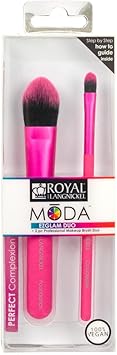 MODA Royal Langnickel Travel Size EZGlam Duo Perfect Complexion 2pc Makeup Brush Set Includes Foundation and Concealer Pink - Image 2