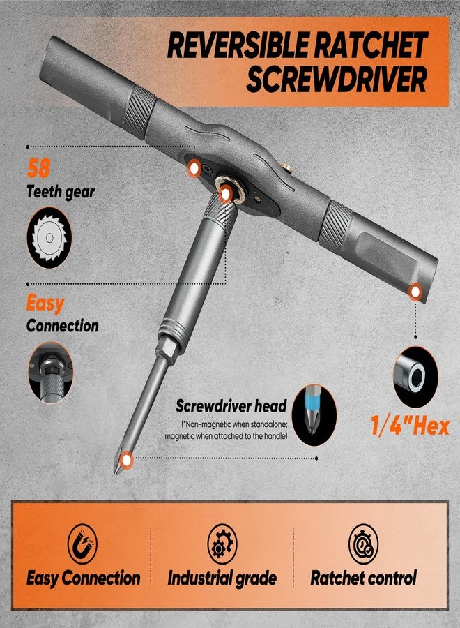 Saker 42 in 1 Magnetic Screwdriver Set, Multi Bit Free Combination Ratchet Screwdriver Set Portable Repair Tool Kit for Gifts, Furniture, Computer, Bicycle and DIY Grey - Image 3