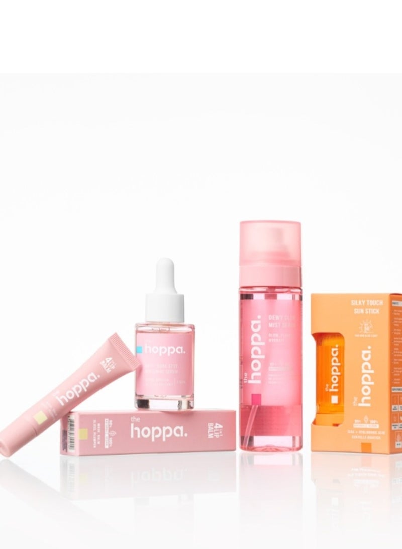 هوبا مجموعة الإشراقة والنظارة 4 في 1 سيروم تفتيح + بخاخ ترطيب + واقي شمس + بلسم شفاه من هوبا - Image 1