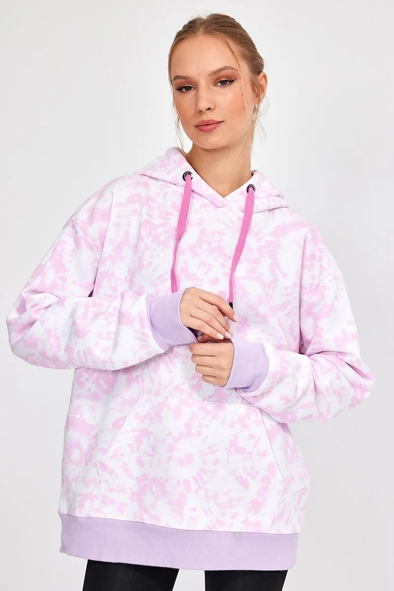 Alexander Gardi Batik Hooded Raised Oversize Sweatshirt UN-757A07