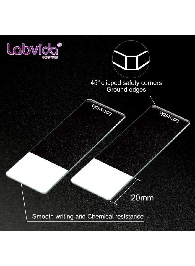 Labvida 144pcs of Pre-Cleaned White Color Frosted Microscope Slide, Dim.75mmx25mm, Super Grade Glass, Ground Edges, 45° Safety Corners, LVQ034W - Image 2