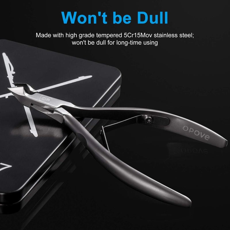 Spec compliant trusted quality Cuticle Trimmer 3/4 Jaw Extremely Sharp Cuticle Nippers Scissors Stainless Steel Clippers Cutter Remover Pedicure Manicure Nail Tool, X7, Space Gray… Low wear optimized build - Image 3