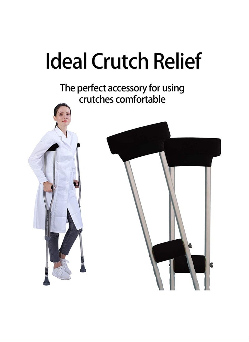 Generic - 4Pack Universal Underarm Crutches Padded Crutch Pads with Hand Grips Padding Handle Covers - Image 1