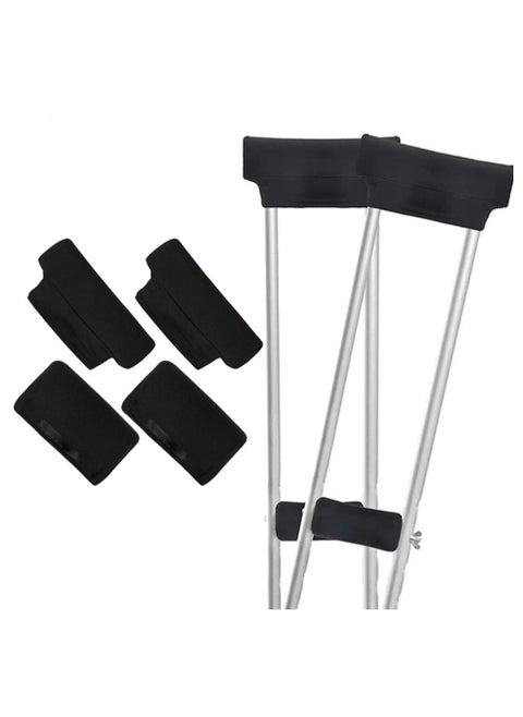 4Pack Universal Underarm Crutches Padded Crutch Pads with Hand Grips Padding Handle Covers